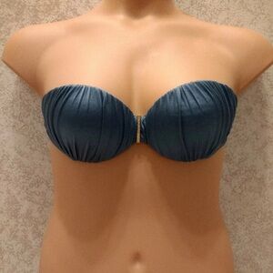 Victoria's Secret Dusty Blue Strapless Bikini Top